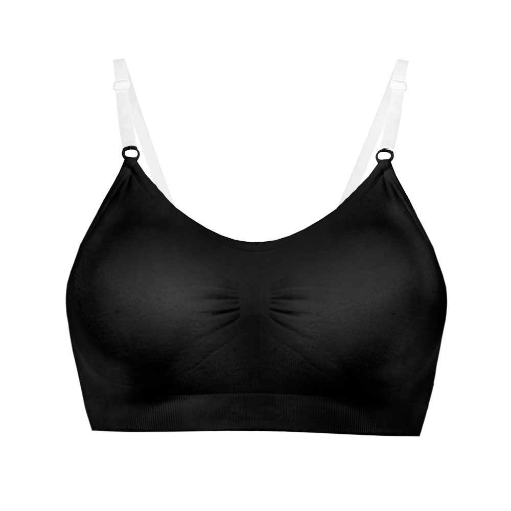 Invisible Comfort Bra BH ohne Bügel, gefüttert in schwarz