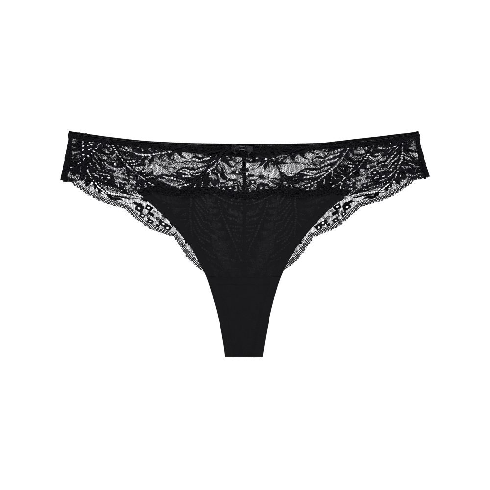 Lace Comfort Brazilian Slip in schwarz