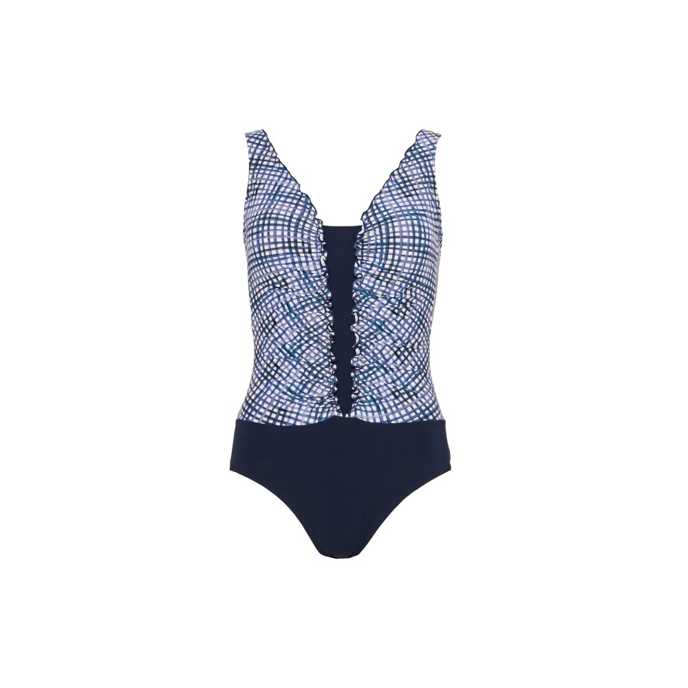 Basic Swimsuit Troja Badeanzug ohne Bügel ungefüttert in blau