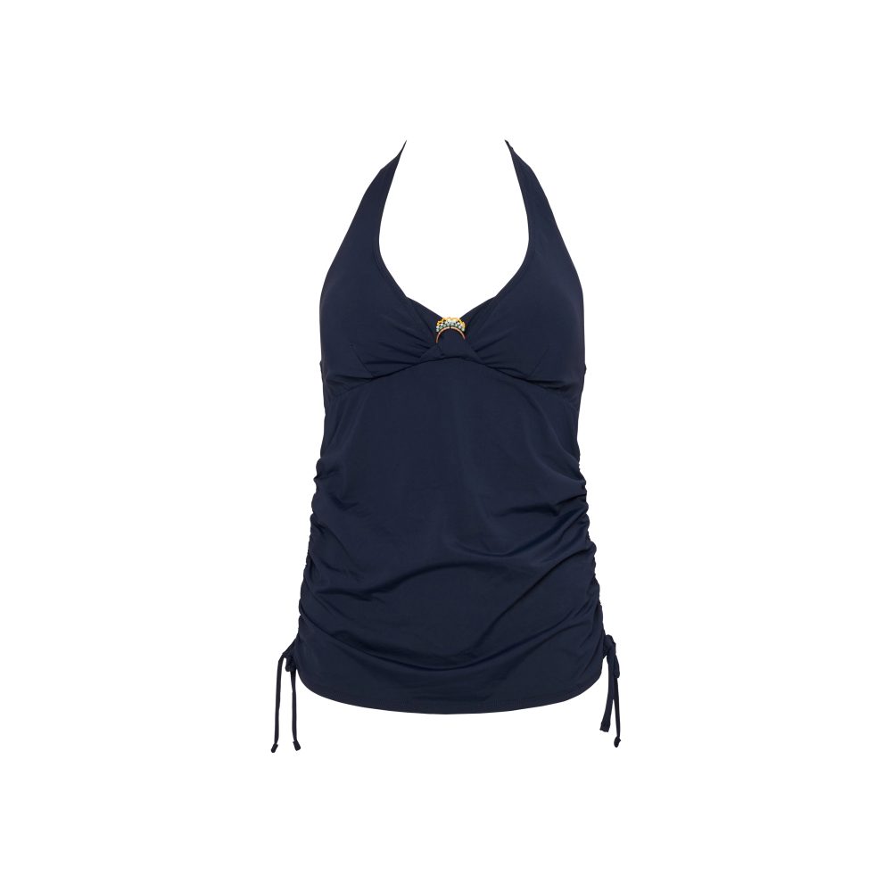 Thulan Tankini Top ohne Bügel gefüttert in blau