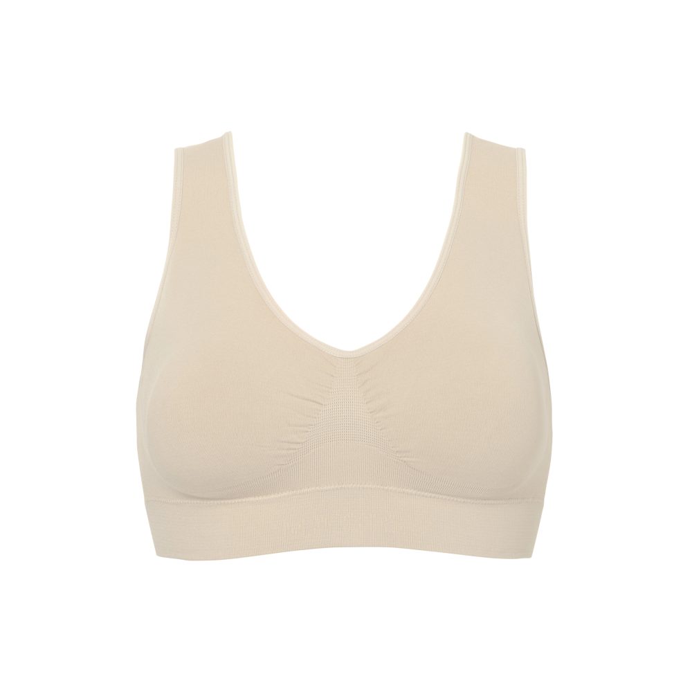 Comfort Bra Bamboo Breite BH ohne Bügel, gefüttert in weiss