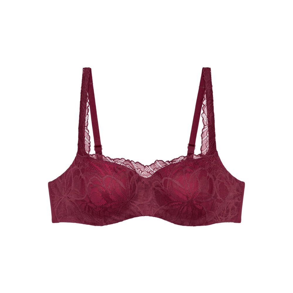 Body Make-Up Illusion Lace BH mit Bügel, gefüttert in rot