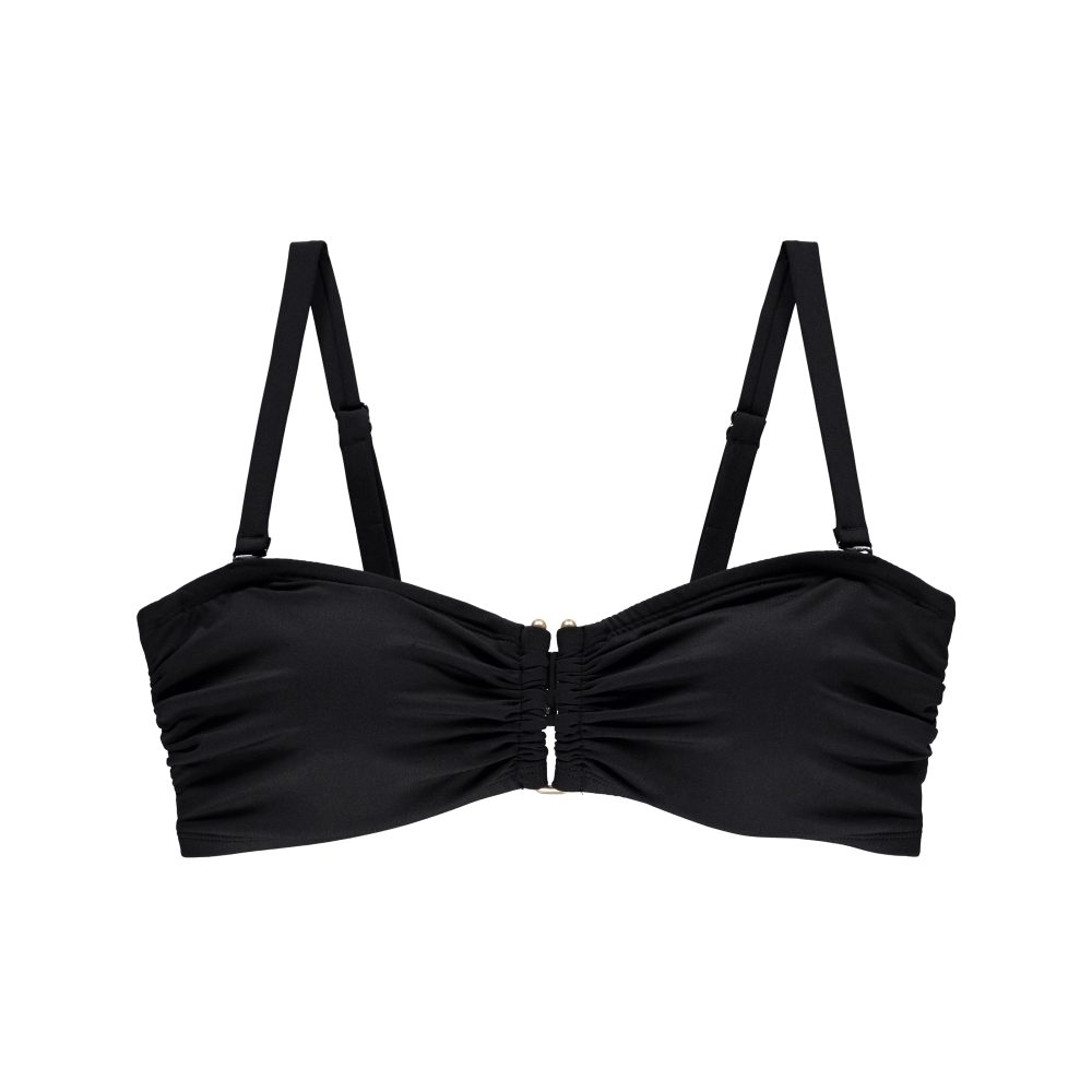 Bandeau Bikini Top mit Bügel ungefüttert in schwarz