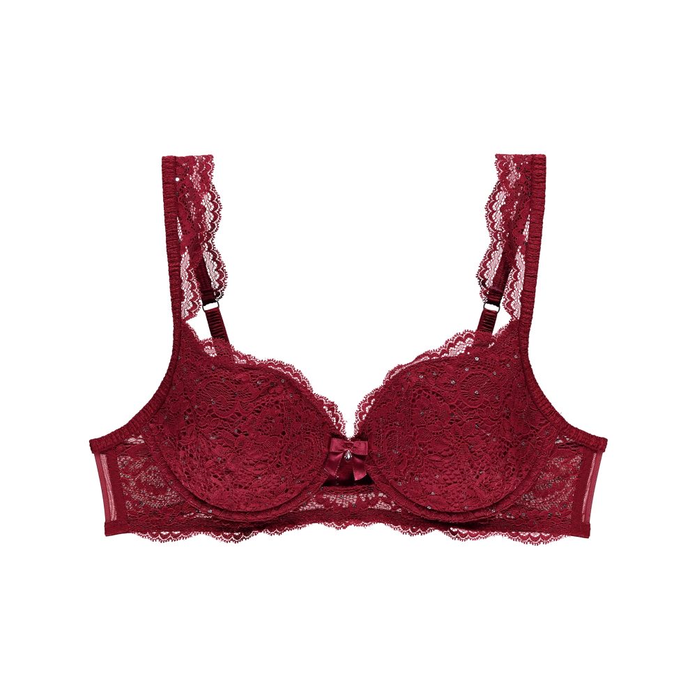 Valentina BH mit Bügel, gefüttert in rot