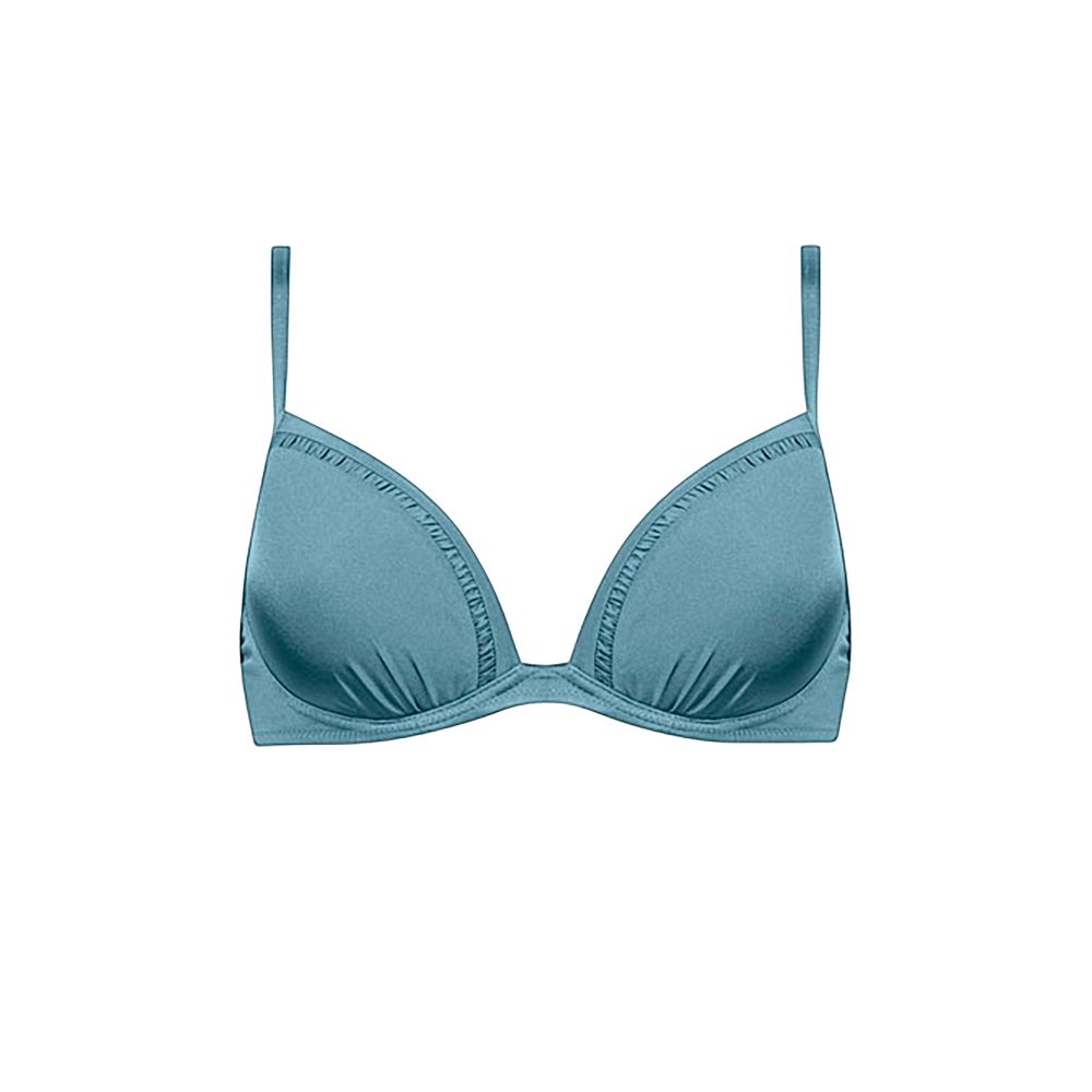 Shimmering Solids Bikini Top mit Bügel gefüttert in blau