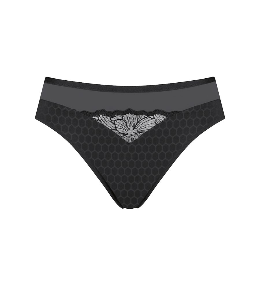 Azalea Florale Slip in schwarz