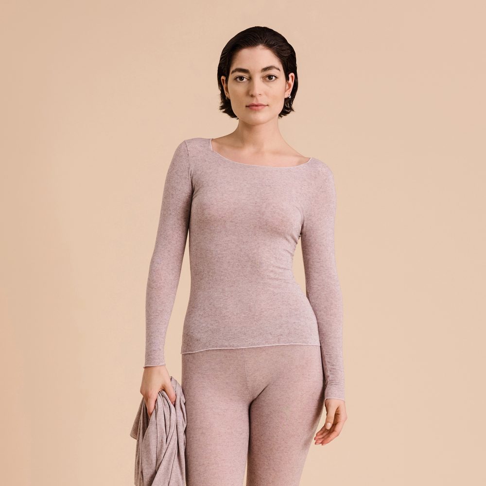 Cashmere Sensation Shirt Langarm in beige