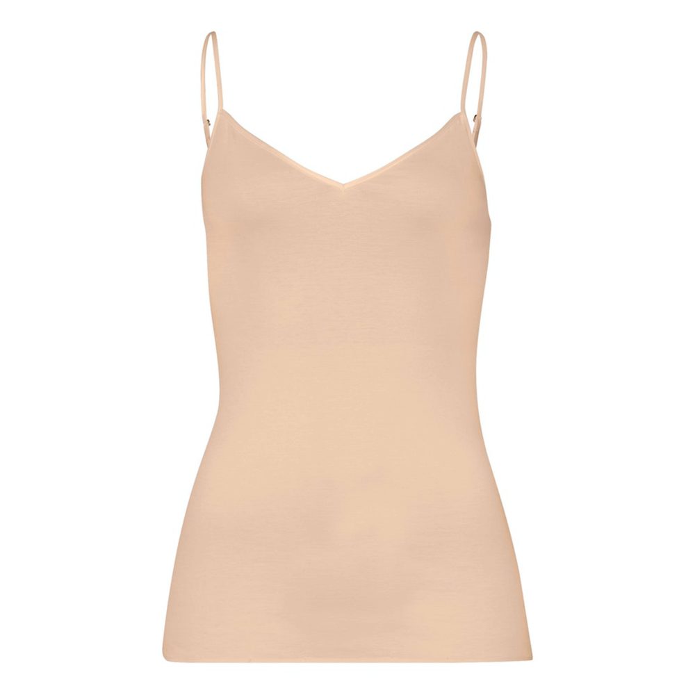 Cotton Seamless Top Spaghetti in beige