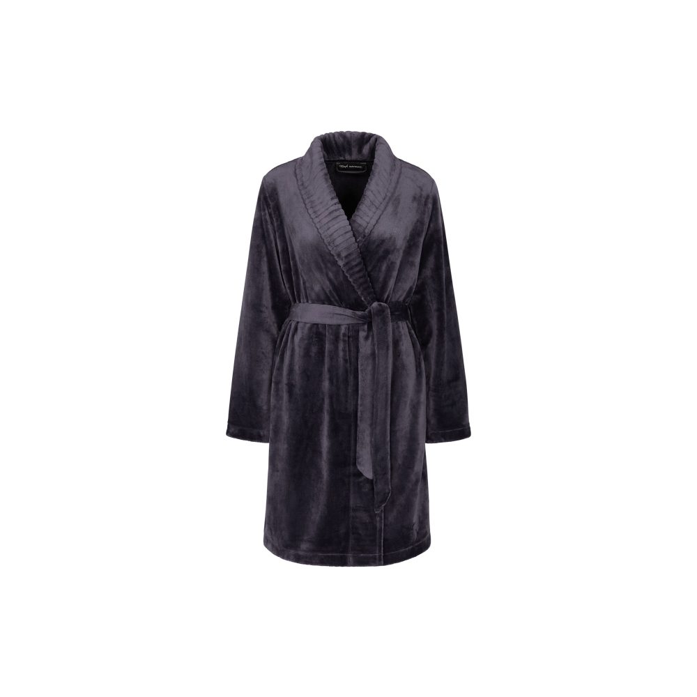 Fleece Robe Mantel in grau