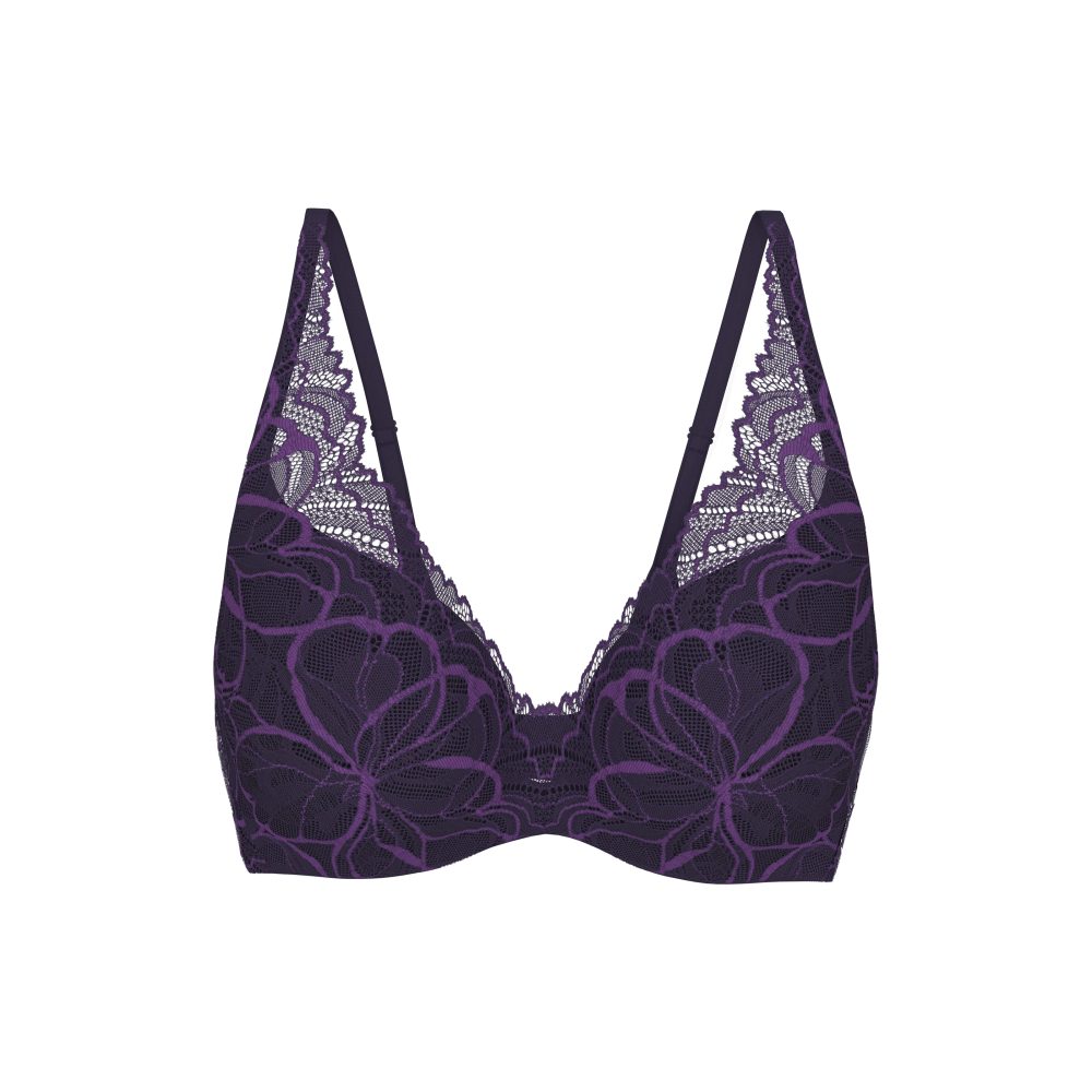 Body Make-Up Illusion Lace BH mit Bügel, gefüttert in blau