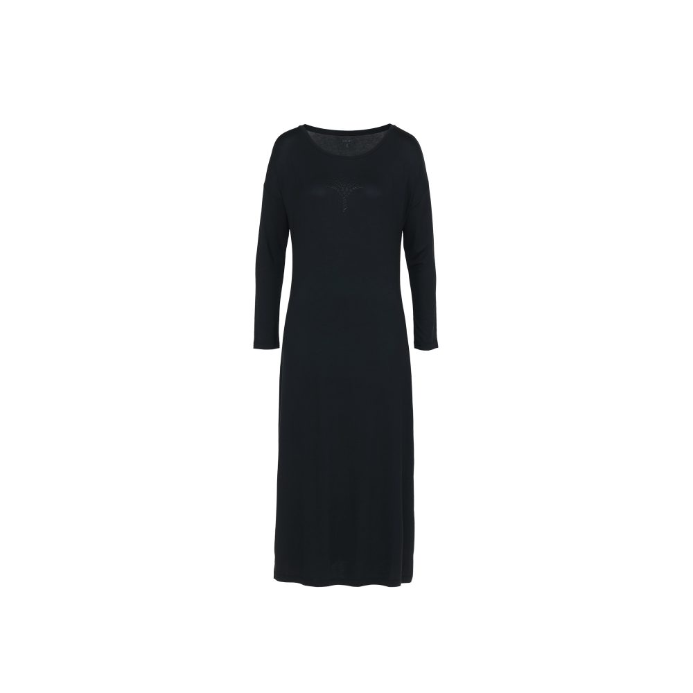 Luxe Nachthemd lang in schwarz