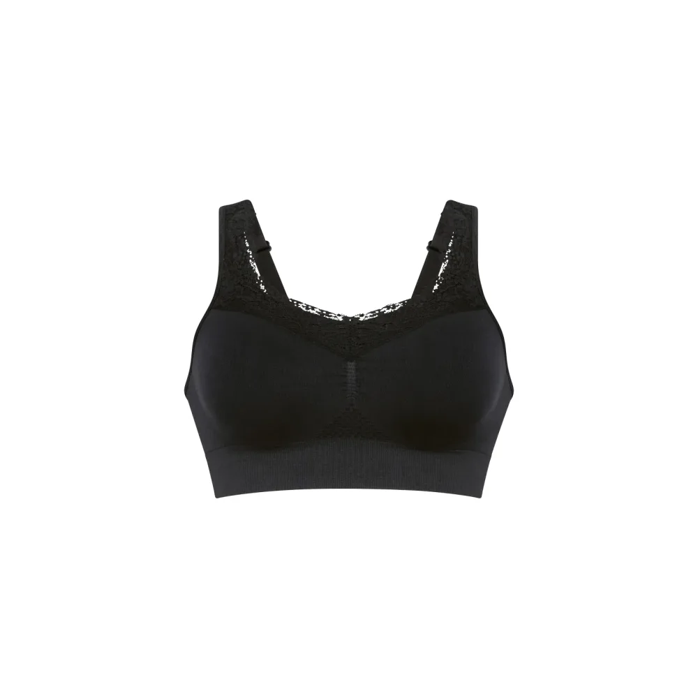 Lotta Lace BH ohne Bügel, gefüttert in schwarz