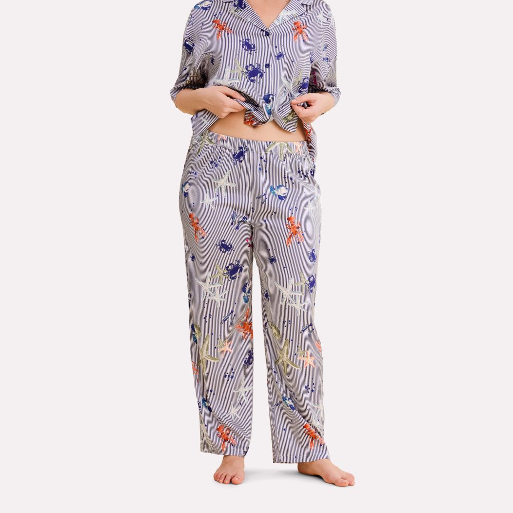 Cassia Pyjama Unterteil in blau