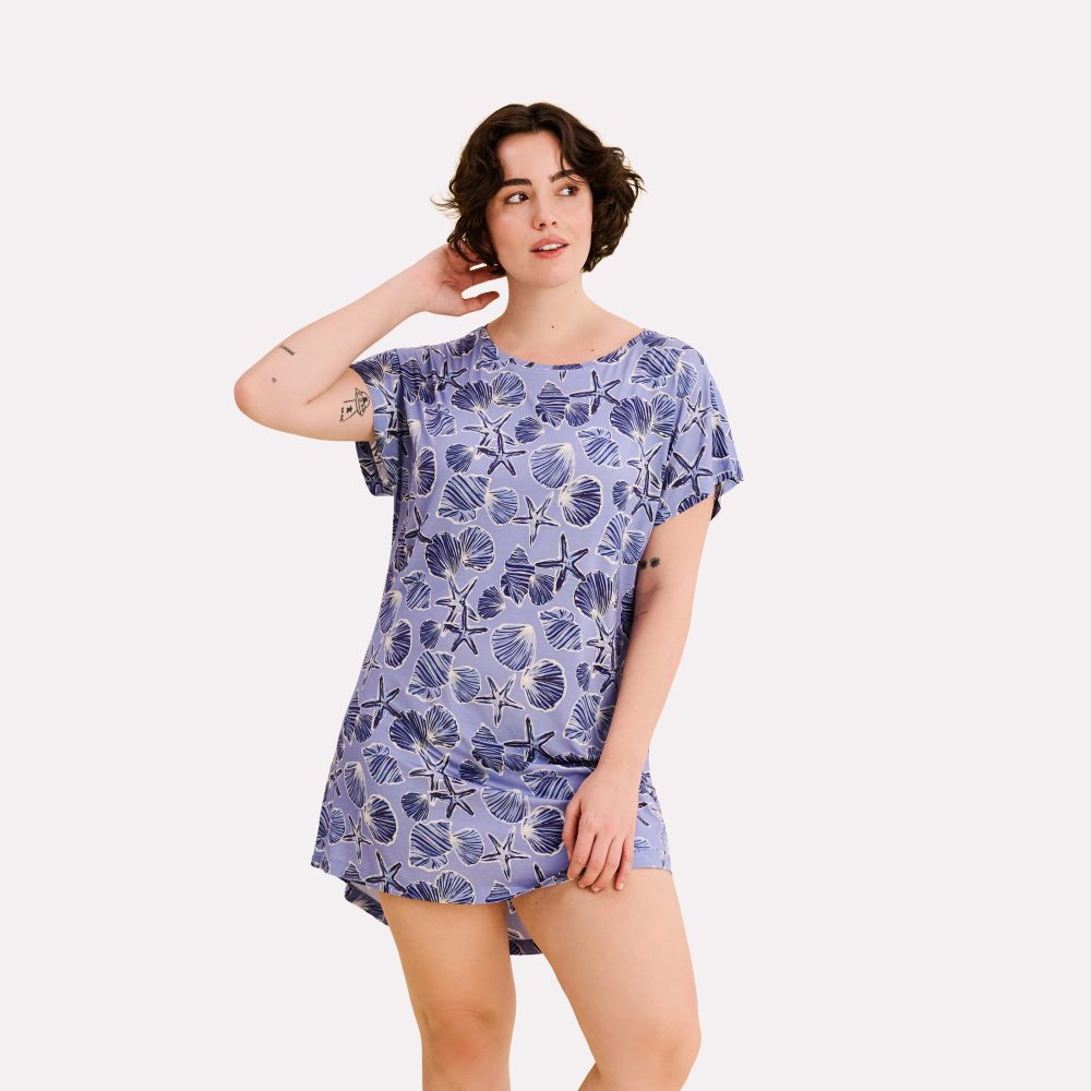 Carol Nachthemd kurz in blau
