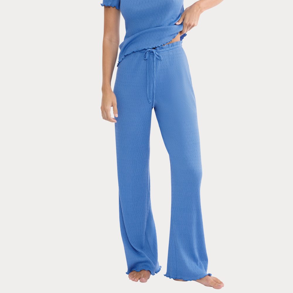 Mix & Match Pointelle Pyjama Unterteil in blau