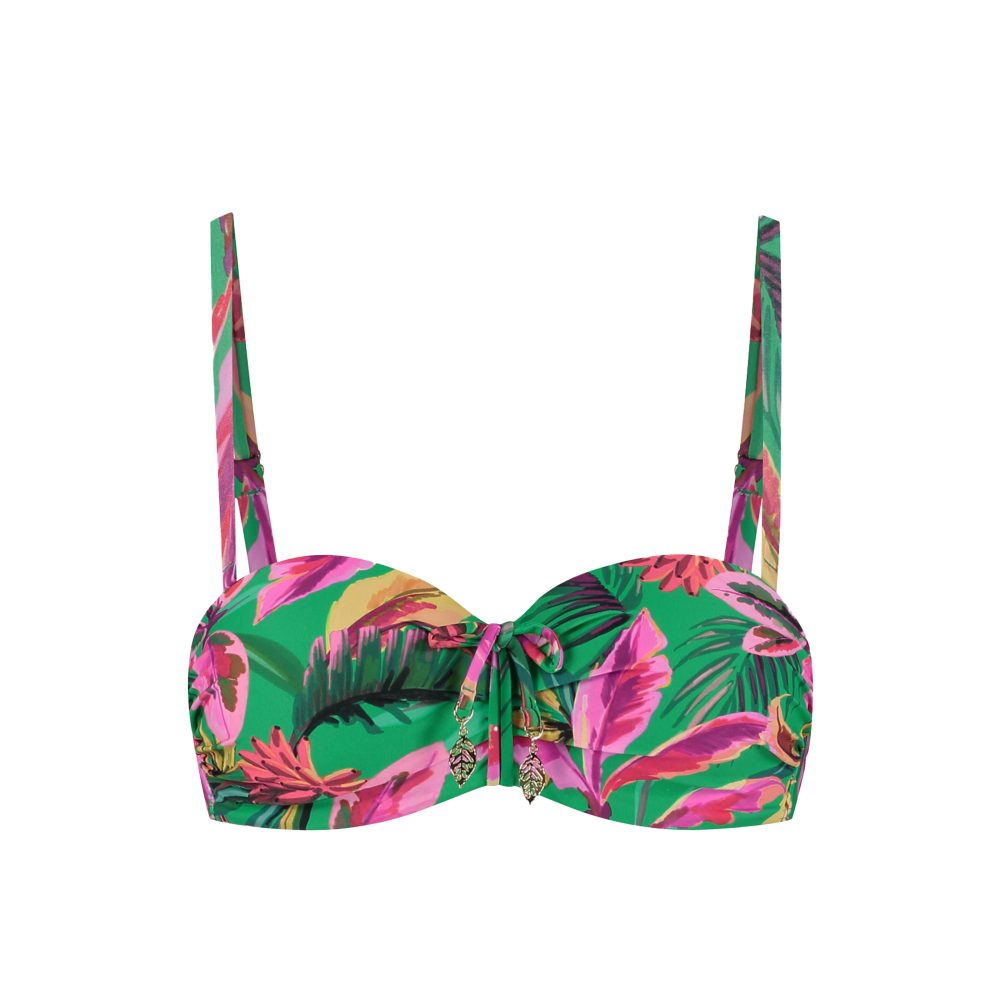 Floral Forest Bikini Top mit Bügel gefüttert in grün