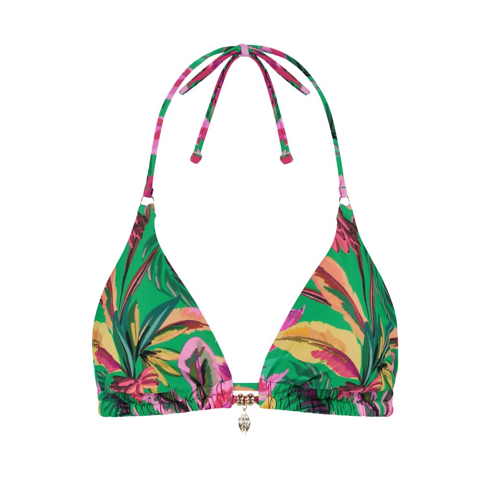 Floral Forest Bikini Top ohne Bügel ungefüttert in grün