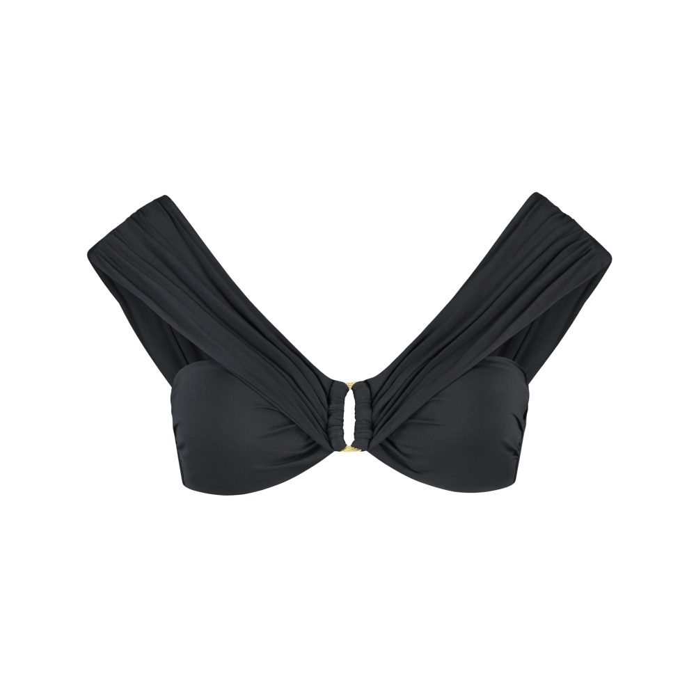 Femme Noir Bikini Top ohne Bügel gefüttert in schwarz