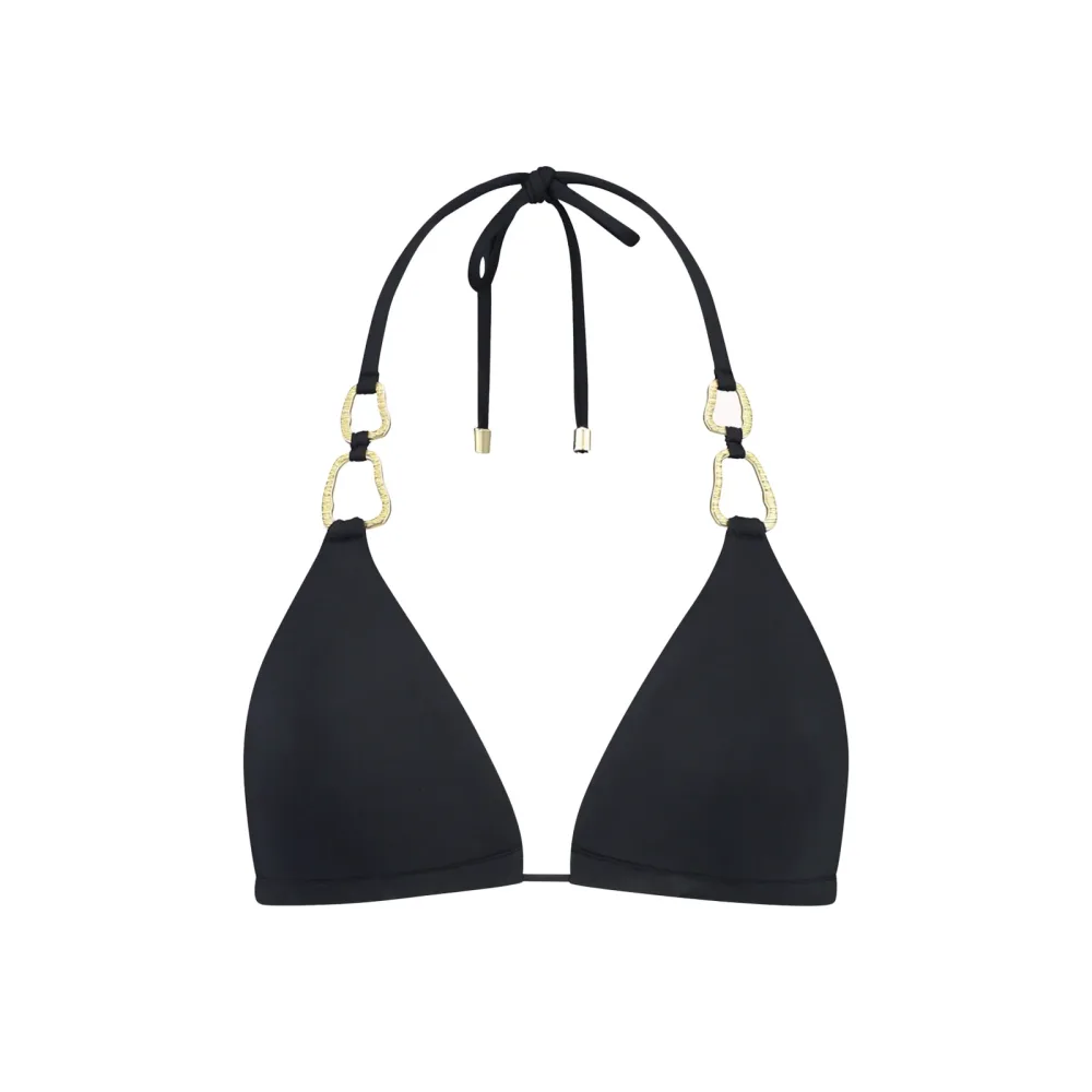 Femme Noir Bikini Top ohne Bügel gefüttert in schwarz