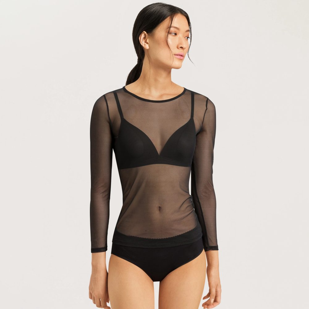 Smooth Illusion Shirt Langarm in schwarz