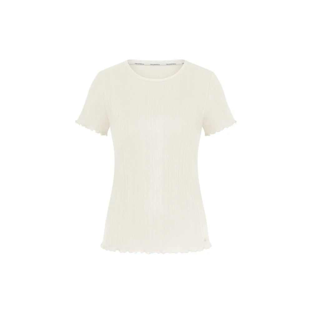 Versatile Rib Pyjama Oberteil, kurz in weiss