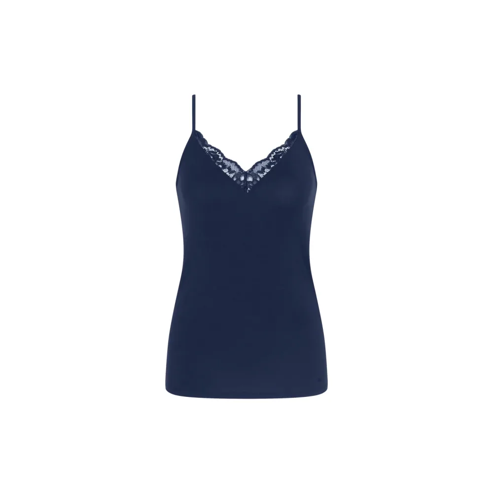 Amourette Pyjama Oberteil, ohne Ärmel in blau