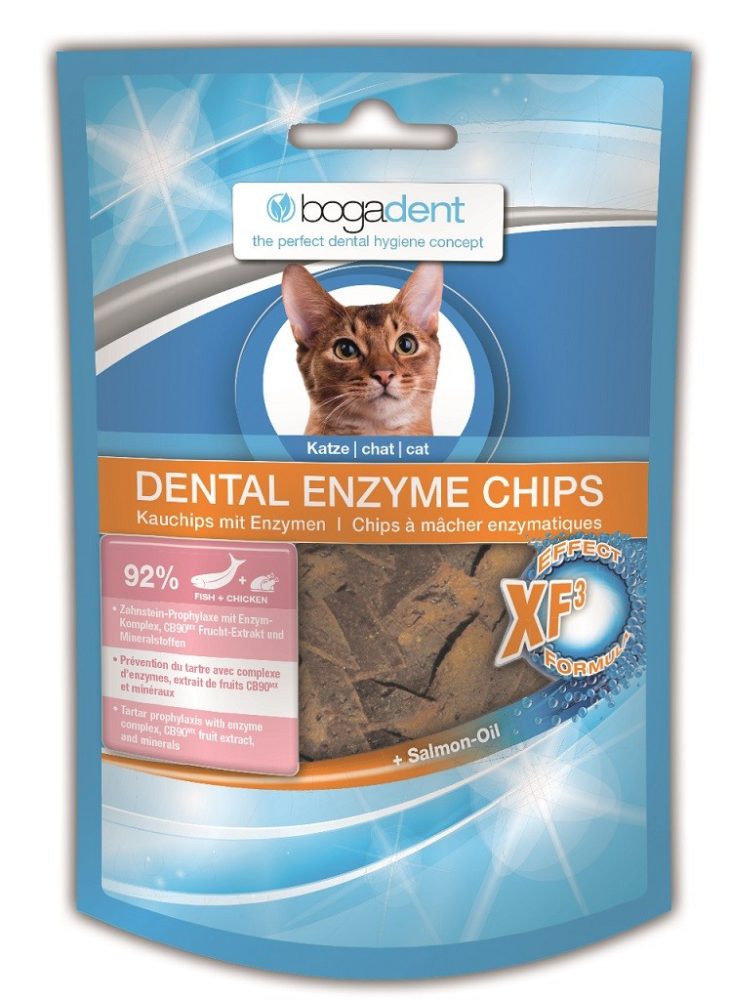 Bogadent DENTAL ENZYME CHIPS Katze 50g Fisch und Huhn