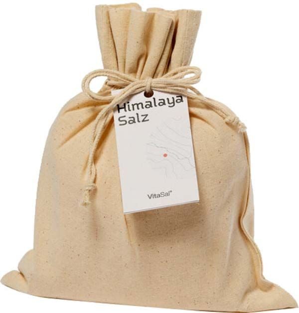 Vitasal Kristallsalz Himalaya fein Leinenbeutel (1000g)
