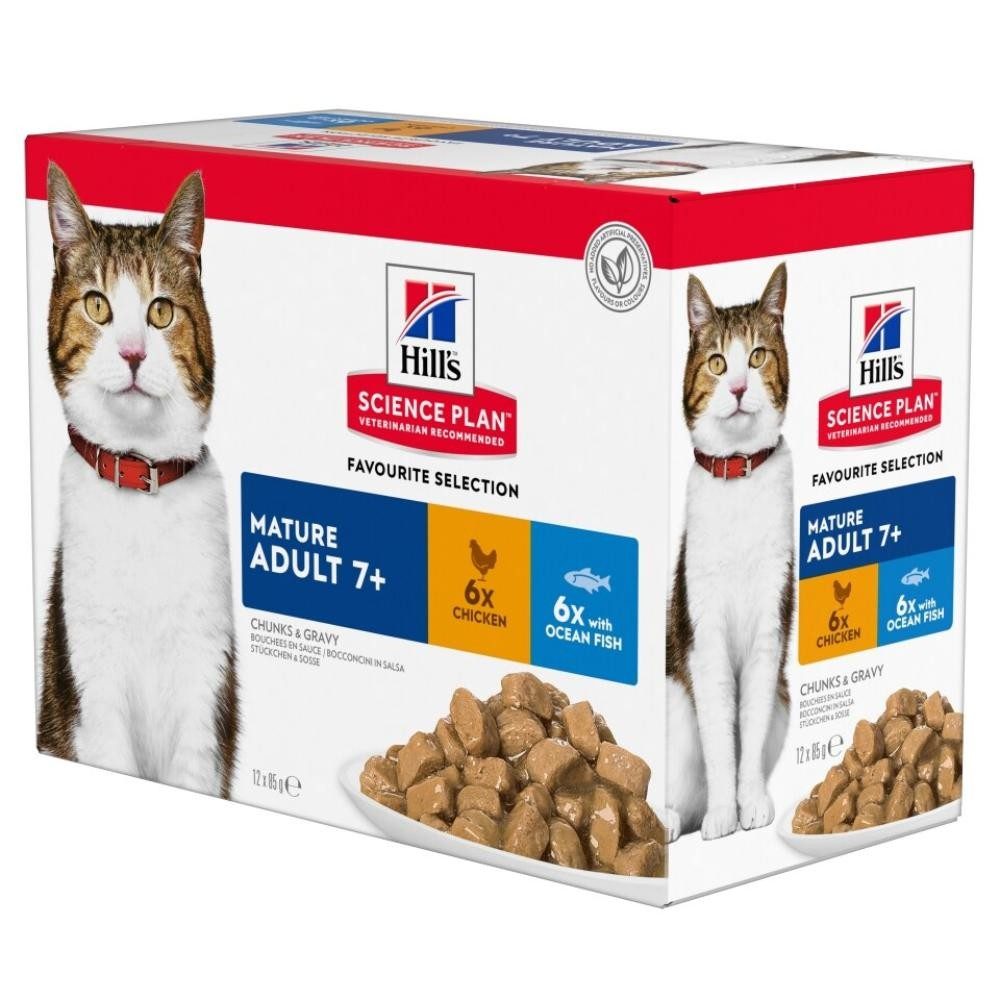 Hill's SCIENCE PLAN Mature Adult 7+ Huhn und Fisch Multipack 12x85 g