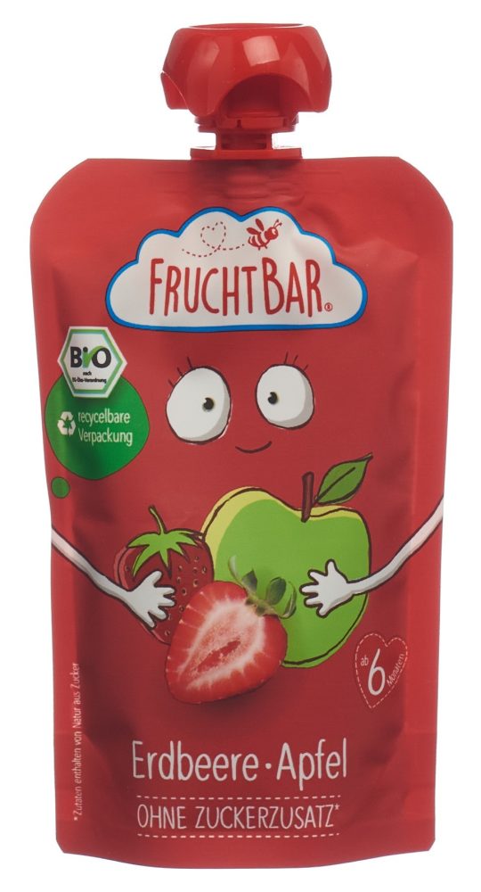 FRUCHTBAR Fruchtpüree Bio Erdbeere Apfel (100 g)