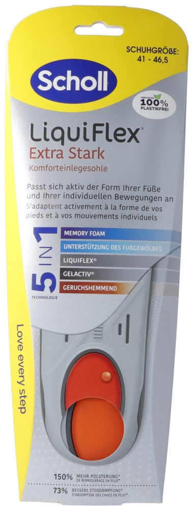 Scholl LiquidFlex Einlegesohle, Grösse L, Extra Stark (1 Paar)