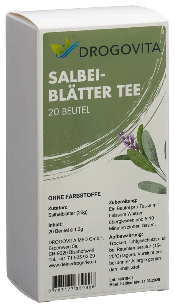 DROGOVITA Salbeiblätter Tee (20 Beutel)