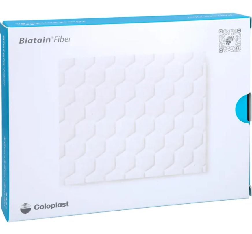 Biatain Fiber gelierender Faserverband 10x10cm (10 Stk)