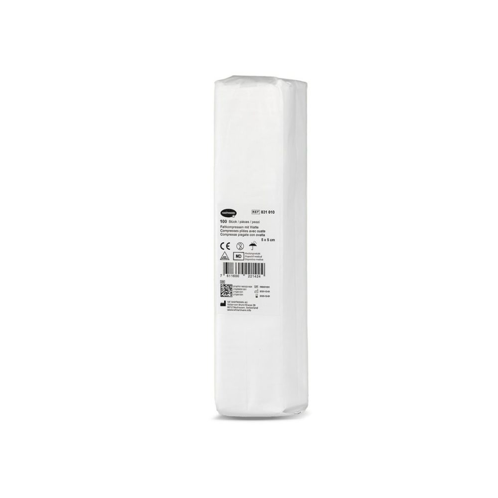 IVF Faltkompresse Watte T17, 5x5cm, 8-fach (100 Stk)