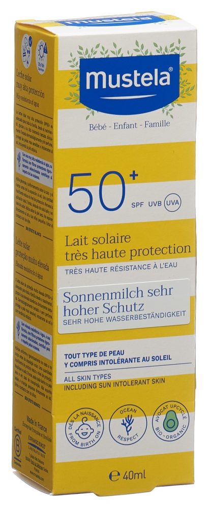 Mustela - Sonnenmilch mit sehr hohem Schutz LSF50+,  Sonnenmilch mit hohem LSF 50+, 40 ml