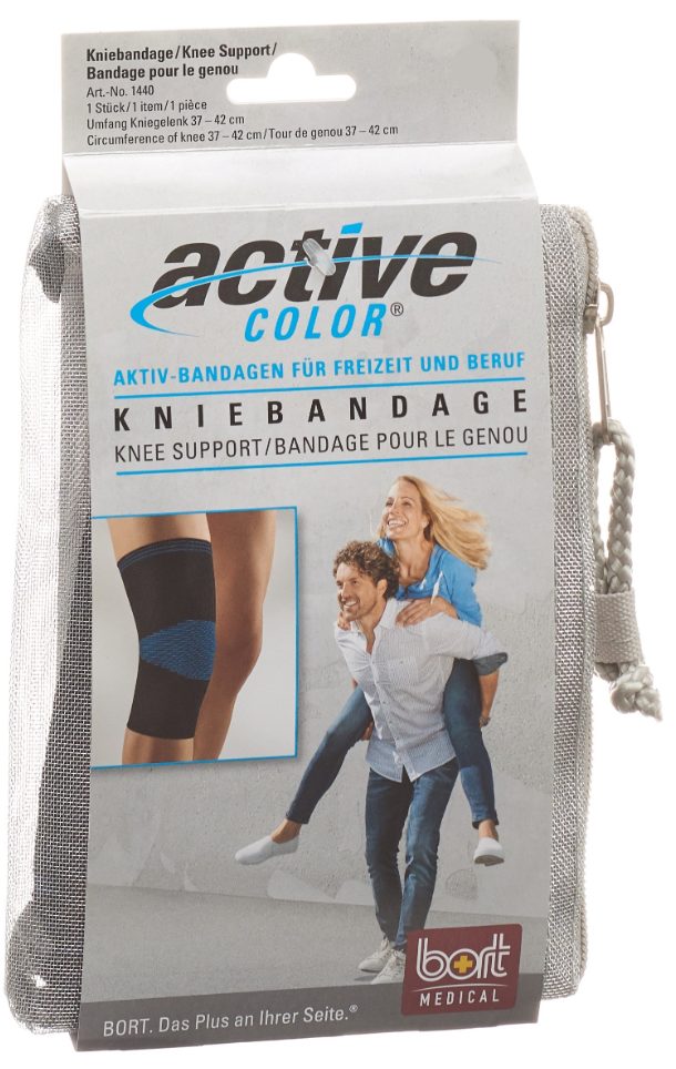 bort ActiveColor Kniebandage M -37cm schwarz (1 Stück)