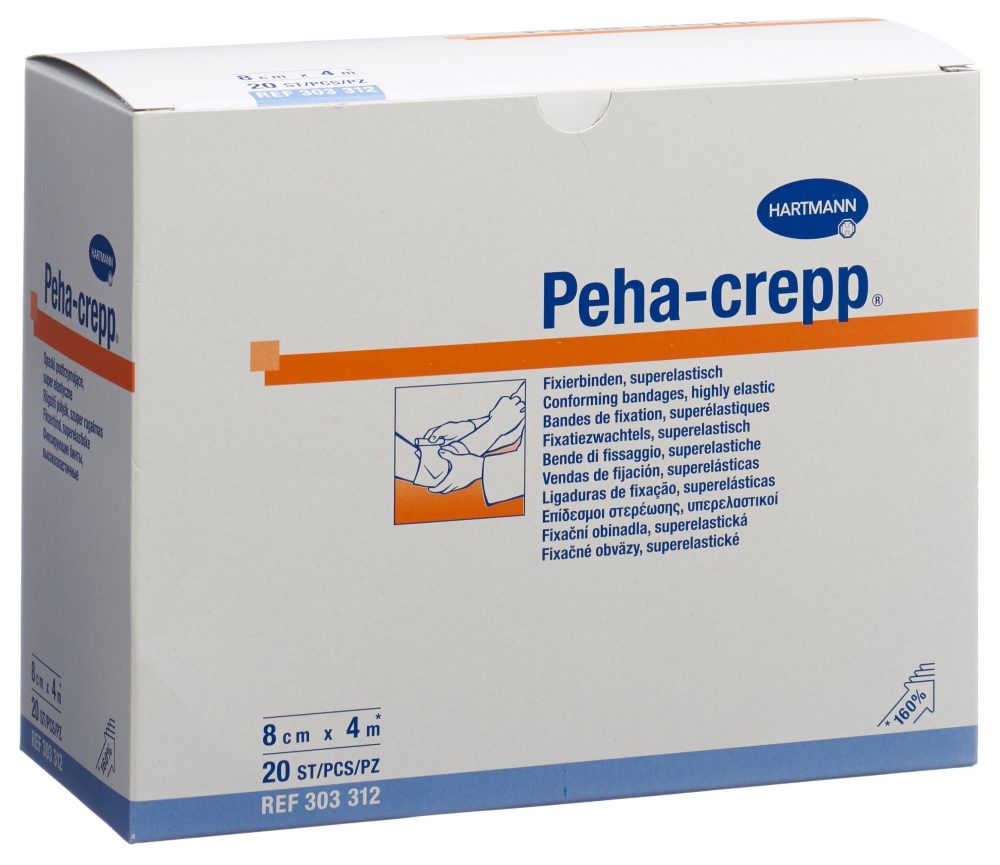 Peha Kreppbinde 4mx8cm weiss (20 Stück)