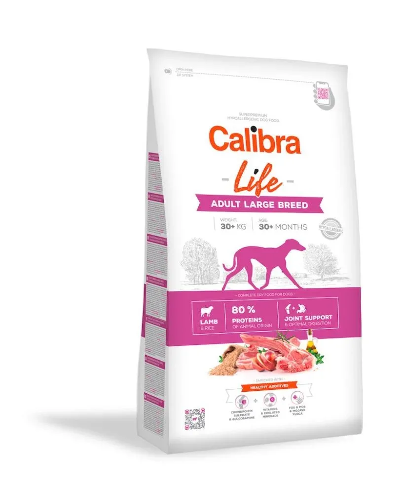 Calibra Life Can Adult Large Lamm, Trockenfutter für Hunde (12kg)