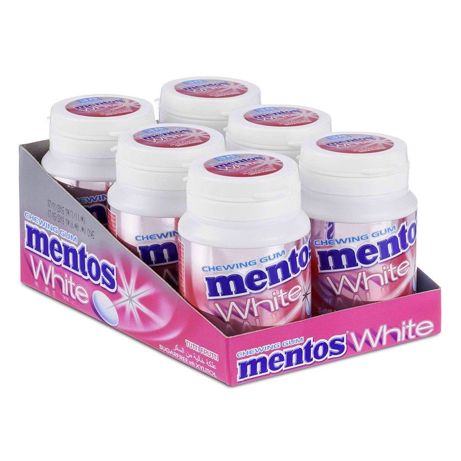 Mentos White Tutti Frutti Gum (6x75g)