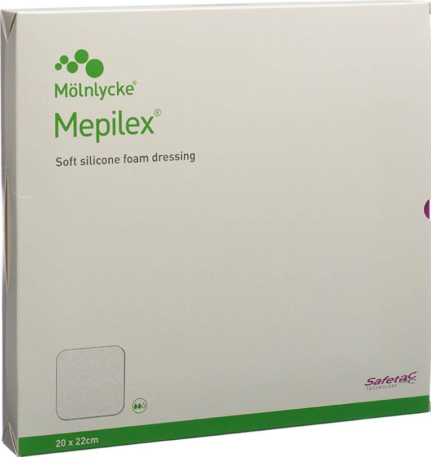 MepilexSchaumverband Safetac 20x22cm (5 Stk)
