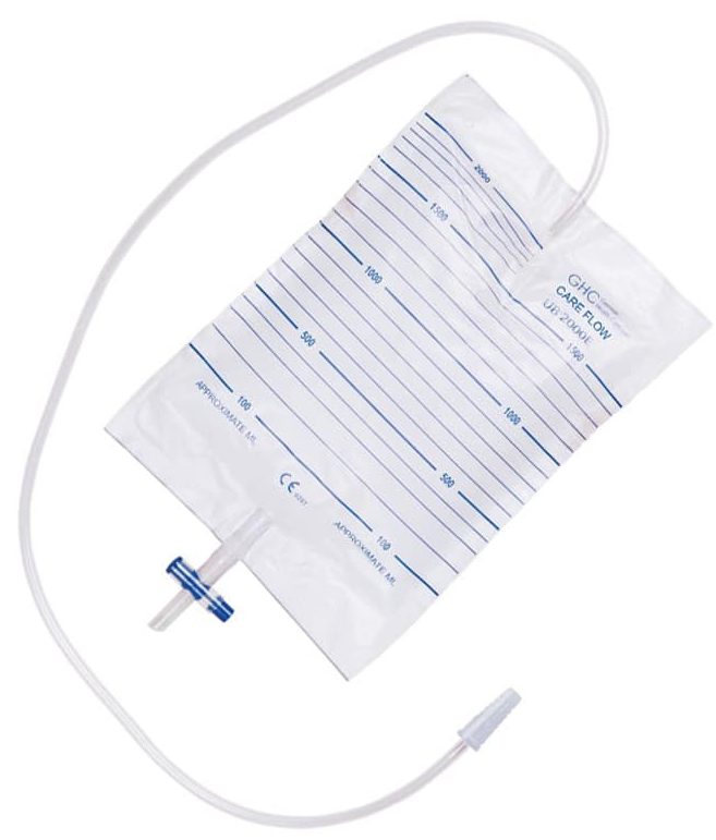 GHC Urinbeutel CAREFLOW 2.0l 90cm unsteril ohne Ablauf (10 Stk)