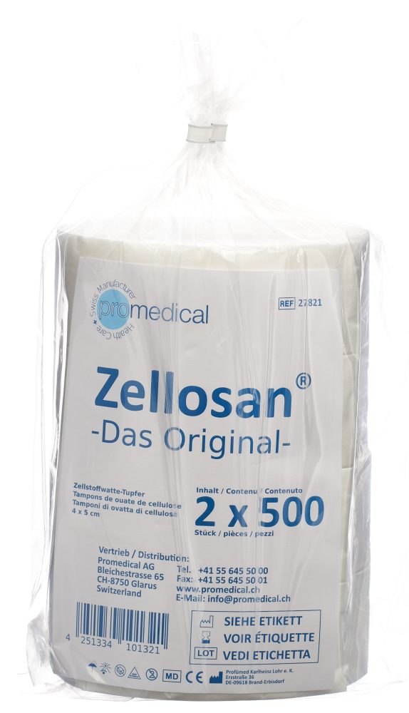 Zellosan Zellstofftupfer 4x5cm unsteril (2x500 Stk)
