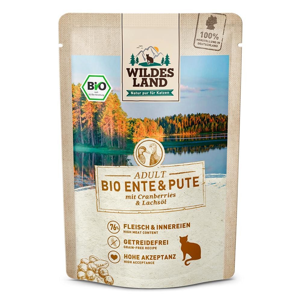 WILDES LAND Adult Bio Ente&Pute mit Cranberries&Lachsöl (12x85g)