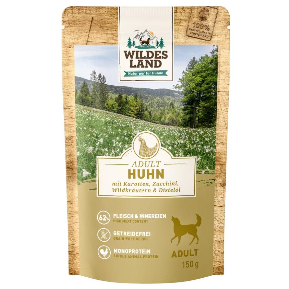 WILDES LAND Adult Huhn mit Karotten, Zuccini, Wildkräutern & Distelöl (8x150g)