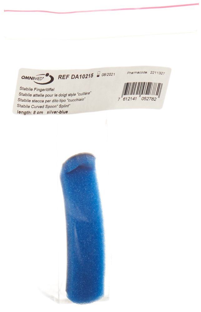 OMNIMED DALCO Fingerlöffel 8cm silber blau (1 Stk