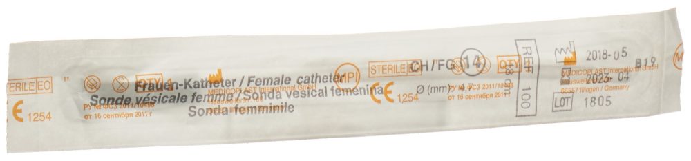 Qualimed Frauenkatheter CH14, 18cm, PVC steril (100 Stk)