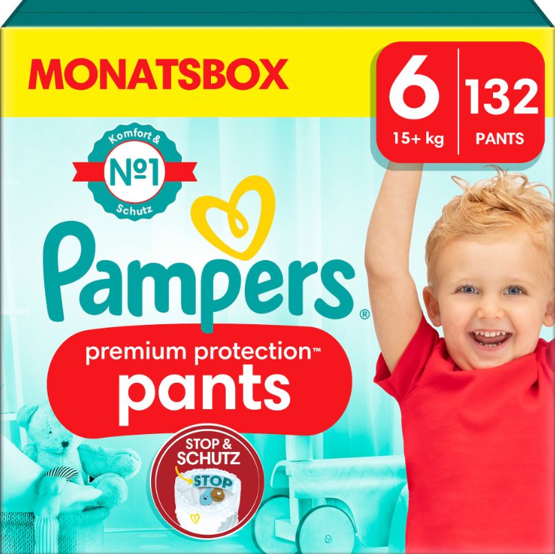 Pampers premium protection Pants, Grösse 6, 15+kg, Monatsbox (132 Stk)