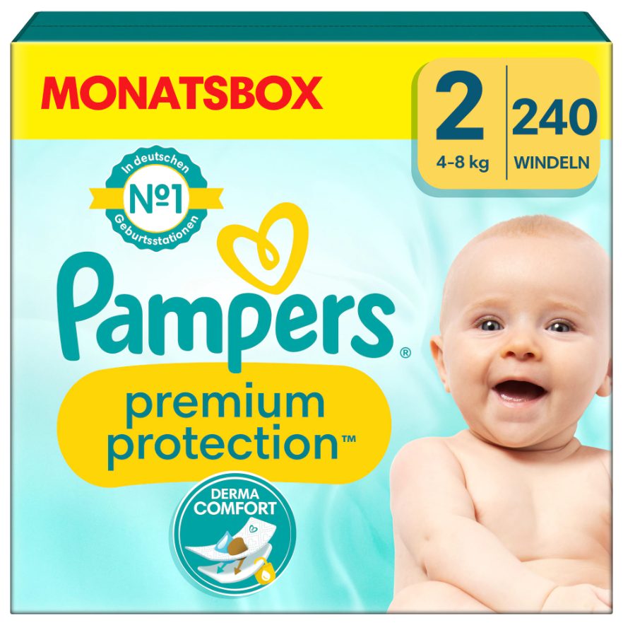 Pampers - Premium Protection Grösse 2, Monatsbox, 240STK