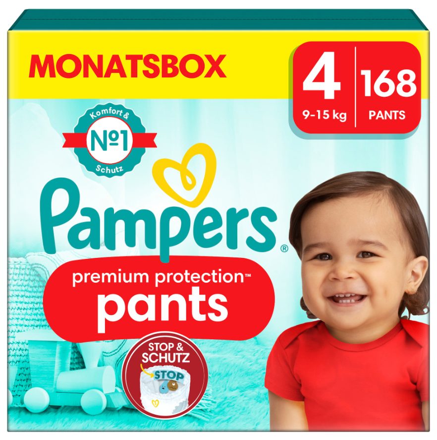 Pampers - Premium Protection Pants Grösse 4, Monatsbox, 168STK