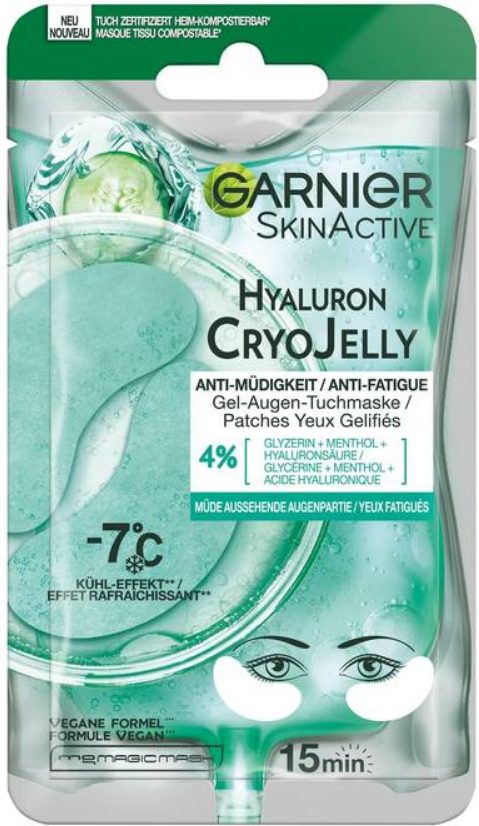 Garnier - SkinActive Hyaluron Cryo Jelly Anti-Müdigkeit Gel-Augen-Tuchmaske, 5 g